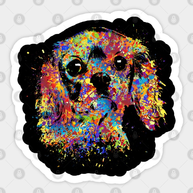 Colorful Cavalier King Charles Spaniel Sticker by Nartissima